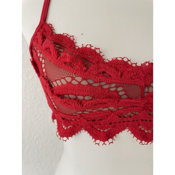 PilyQ Swim Bikini Top Lace Bralette Rouge Padding Swimwear - Picture 3 of 10